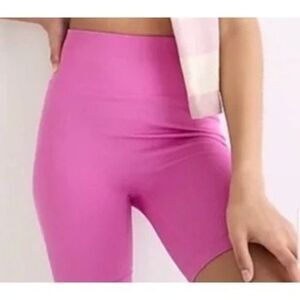 J. Crew SculptStretch Womens M High Rise Ribbed Pink Bike Shorts